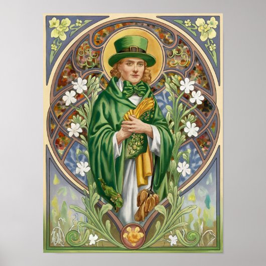 St. Patrick's Day Art Nouveau Painting Poster (Voorkant)