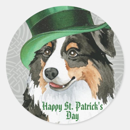 St. Patrick's Day Aussie Ronde Sticker (Voorkant)