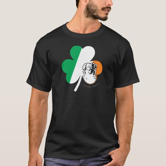 St. Patricks Day Australian Shepherd Dog Shamrock T-shirt (Voorkant)