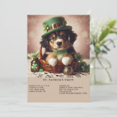 St Patrick's Day Australische Herder Puppy Kaart (Staand voorkant)