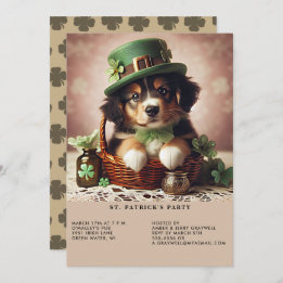 St Patrick's Day Australische Herder Puppy Kaart