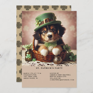 St Patrick's Day Australische Herder Puppy Kaart