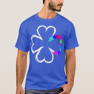 St Patricks Day Autism Shamrock Puzzle mama Irish T-shirt