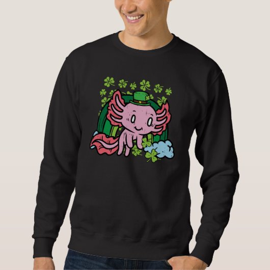 St Patricks Day Axolotl Saint Paddys Men Women Kid Trui (Voorkant)