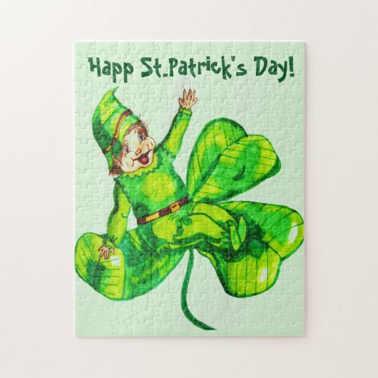 ST. PATRICK'S DAY BABY LEPRECHAUN LEGPUZZEL (Verticaal)
