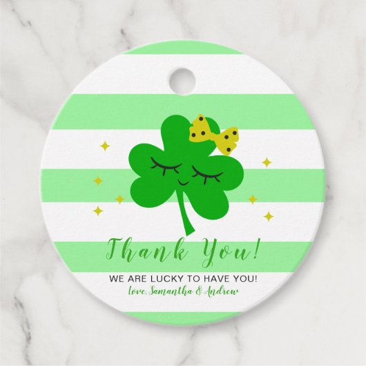 St Patrick's Day Baby shower Dank je wel Bedankjes Labels (Voorkant)