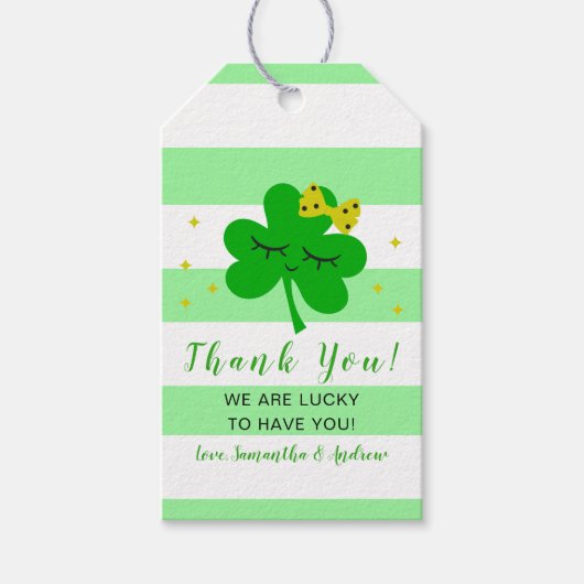 St Patrick's Day Baby shower Dank je wel Cadeaulabel (Voorkant)