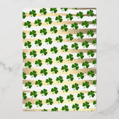 St. Patrick's Day Baby shower Dank je wel Folie Uitnodiging (Achterkant)