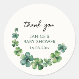 St. Patricks Day Baby shower Dank u Ronde Sticker
