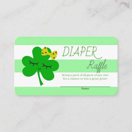 St Patrick's Day Baby shower Diaper Raffle Informatiekaartje (Voorkant)