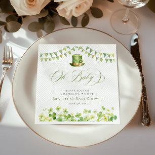 St. Patrick's Day Baby Shower Ierse Shamrock Servet