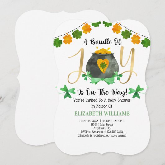 St. Patrick's Day Baby shower Kaart (Voorkant / Achterkant)