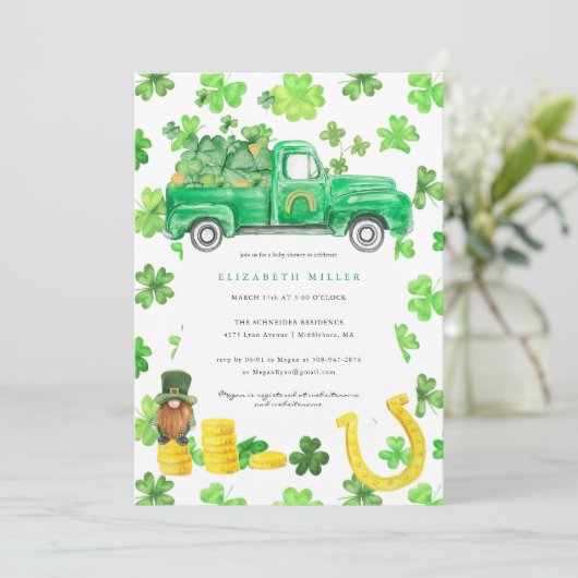 St. Patrick's Day Baby shower Kaart (Staand voorkant)