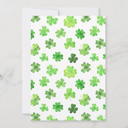 St. Patrick's Day Baby shower Kaart (Achterkant)