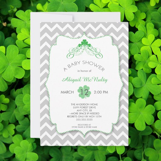 St Patrick's Day Baby shower Kaart