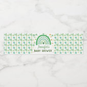St Patrick's Day Baby shower Regenboogneutraal Waterfles Etiket (Enkel label)