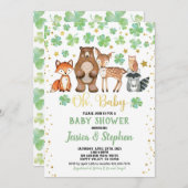 St Patrick's Day Baby shower Shamrock Animals Kaart (Voorkant / Achterkant)