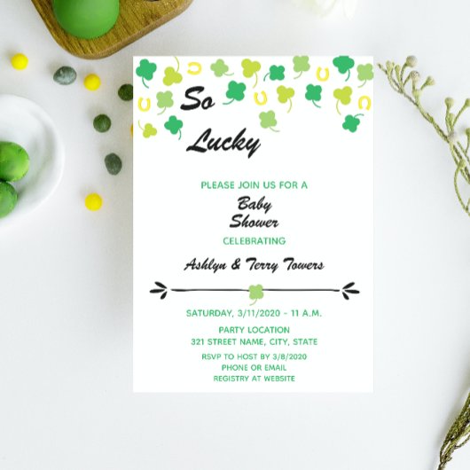 St. Patrick's Day Baby shower Uitnodiging