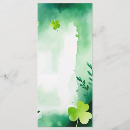 St. Patrick's Day babyshower spelkaart Menu (Achterkant)