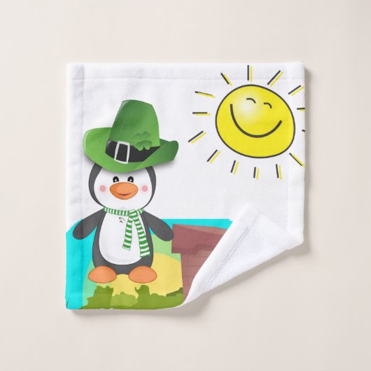 St. Patrick's Day Badhanddoek Sets Pinguïn Bad Handdoek (Wasdoekje)