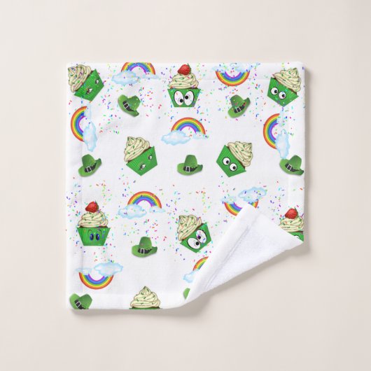 St. Patrick's Day Badkamer Handdoek Sets Cupcake (Wasdoekje)
