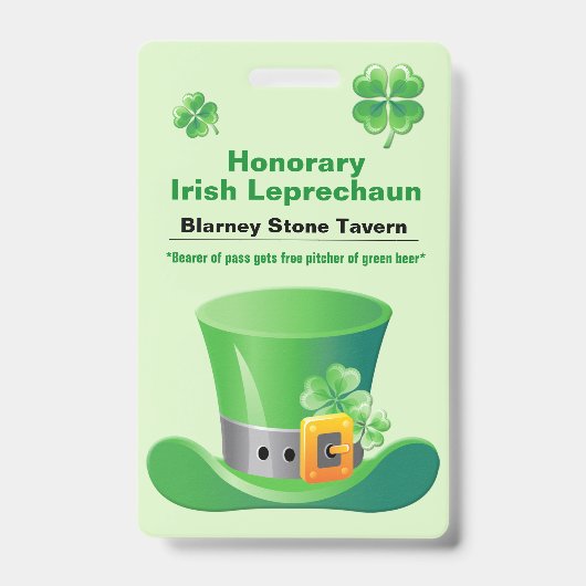 St. Patrick's Day Bar Badge (Voorzijde)