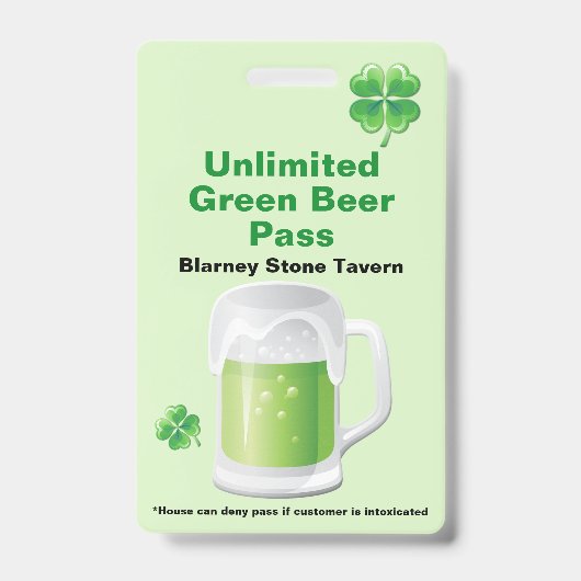 St. Patrick's Day Bar Badge (Voorzijde)