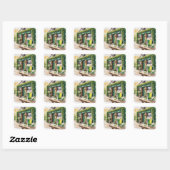 St Patrick's Day Bar Café Feest Vierkante Sticker (Vel)