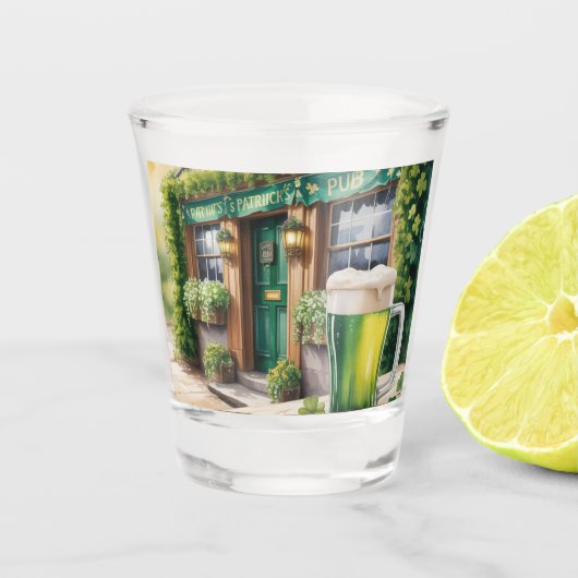 St. Patrick's Day Bar Pub Feest Shot Glas (Voorkant)