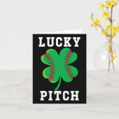 St Patricks Day Baseball Funny St Patrick's Baseba Kaart (Gele Bloem)