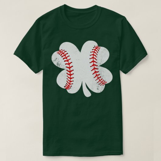 St. Patricks Day Baseball in A Clover T-shirt (Design voorkant)