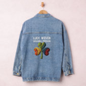 St. Patrick's Day Baseball Lucky Clover Yarn Art Denim Jacket (Hangar)