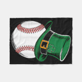 St Patricks Day Baseball Shamrock Fleece Deken (Voorkant (Horizontaal))