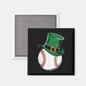 St Patricks Day Baseball Shamrock Magneet (Voorkant / Achterkant)