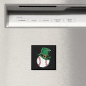 St Patricks Day Baseball Shamrock Magneet (Insitu (Vaatwasser))