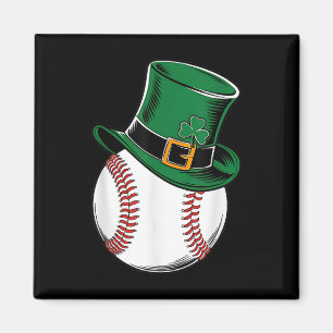 St Patricks Day Baseball Shamrock Magneet