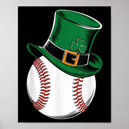 St Patricks Day Baseball Shamrock Poster (Voorkant)