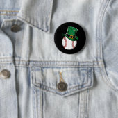 St Patricks Day Baseball Shamrock Ronde Button 5,7 Cm (In situ)