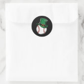 St Patricks Day Baseball Shamrock Ronde Sticker (Tas)