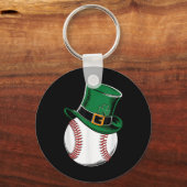 St Patricks Day Baseball Shamrock Sleutelhanger (Voorkant)