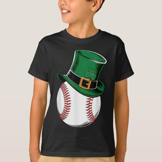 St Patricks Day Baseball Shamrock T-shirt (Voorkant)