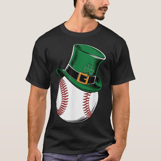 St Patricks Day Baseball Shamrock T-shirt (Voorkant)
