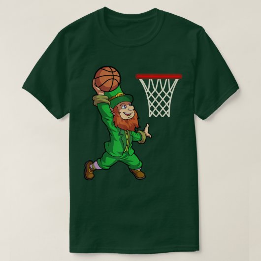St Patricks Day Basketbal Dunk Leprechaun Jongens  T-shirt (Design voorkant)