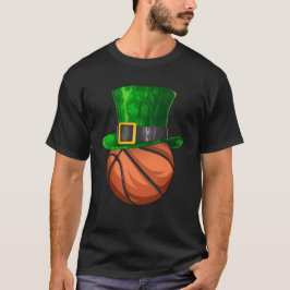 St Patrick's Day Basketbal Leprechaun Shamrock T-shirt