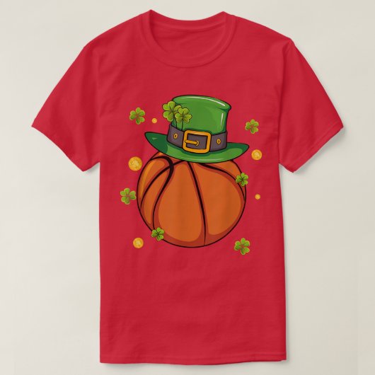 St Patrick's Day Basketball Lovers Clover Leprecha T-shirt (Design voorkant)