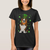 St Patricks Day Basset Hound Dog Shamrock T-shirt (Voorkant)