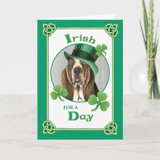 St. Patrick's Day Basset Kaart (Voorkant)