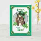 St. Patrick's Day Basset Kaart (Gele Bloem)