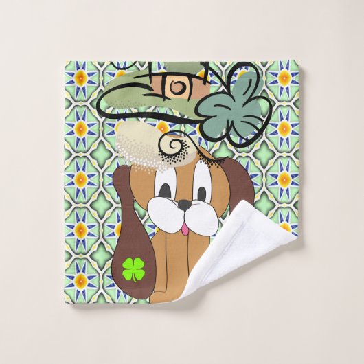 St. Patrick's Day Bathroom Towel Set Dog Bad Handdoek (Wasdoekje)