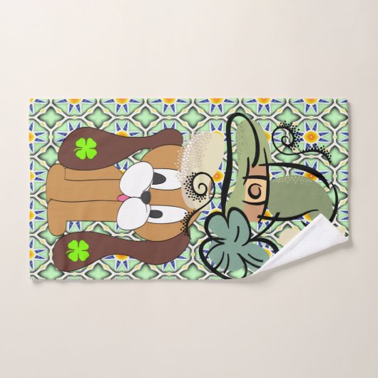 St. Patrick's Day Bathroom Towel Set Dog Bad Handdoek (Handdoek)